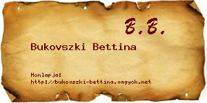 Bukovszki Bettina névjegykártya